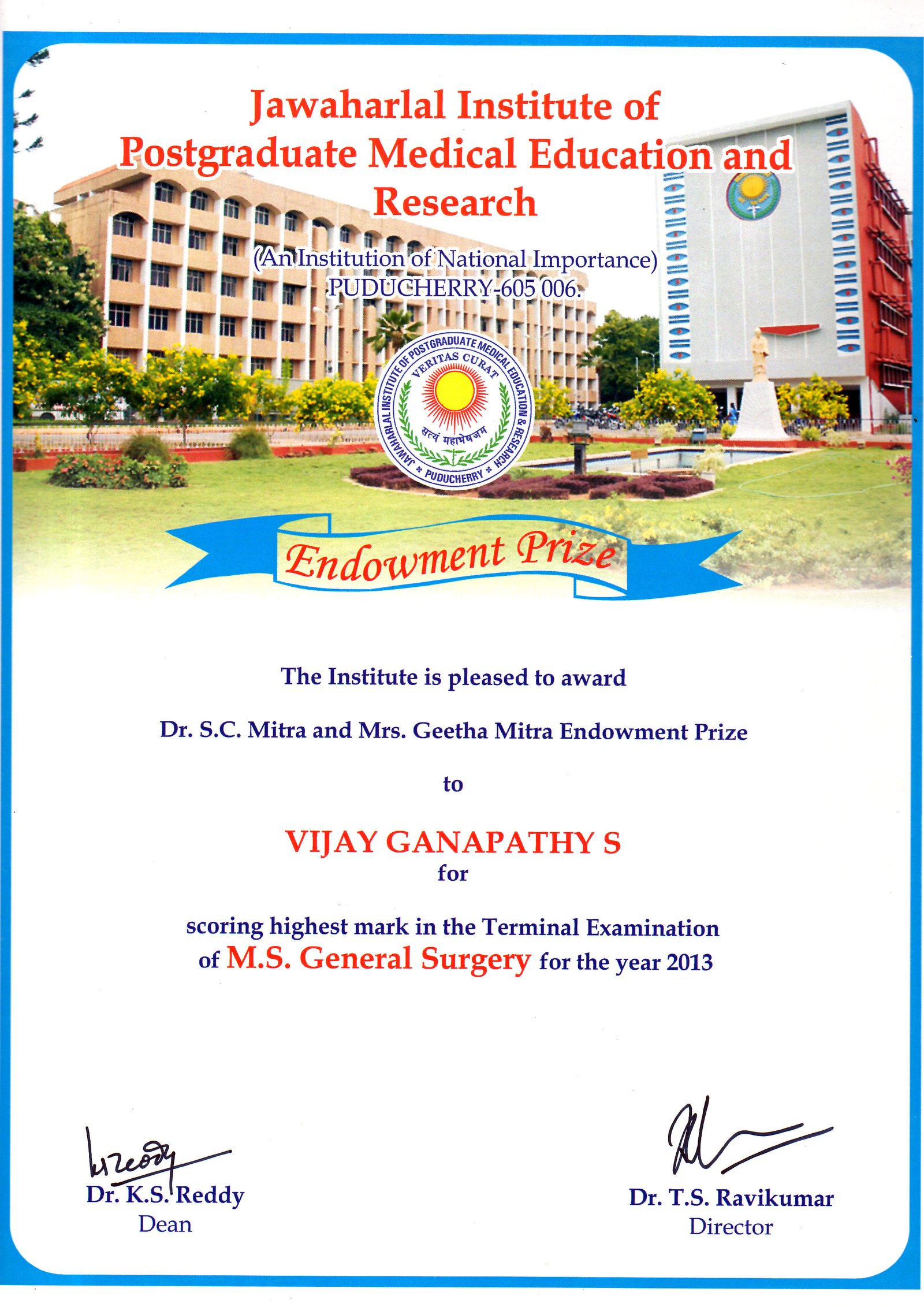 Jipmer Gold Medal Mitra